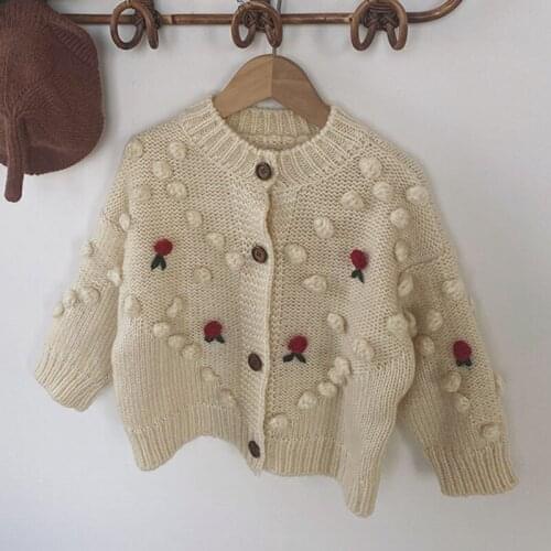 New 2021 Autumn Winter Baby Boys Girls Flower Cardigan Coat Children Clothing Boys Girls Knitted Kids Cardigan Coat