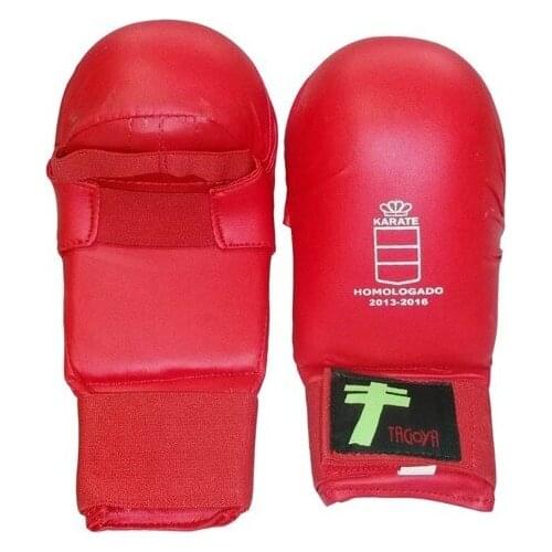 Red RFEK certified karate Guantilla without thumb