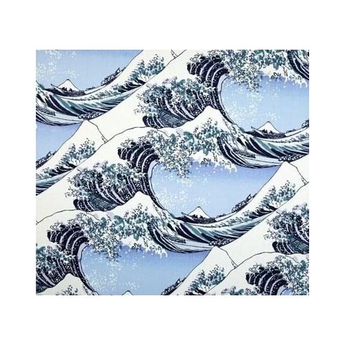 LEO&LIN Restoring God Sichuan Waves Print Dress Exclusive Custom Patchwork Cotton Fabric Tissus