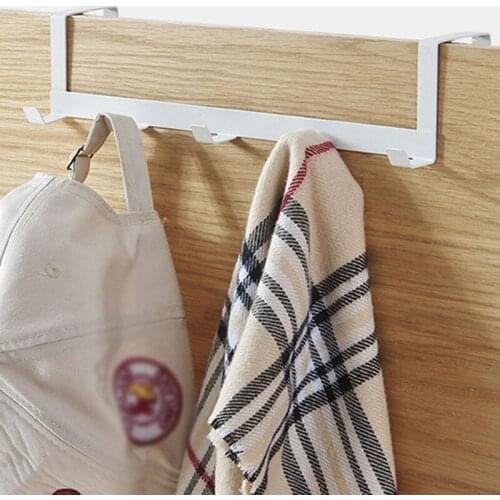 Metal Hanging Rack 5 Hooks Over-The-Door Hook Holder For the Door Hook Hanger Holder Suitable For Clothes Towels Shoes Hats Caps