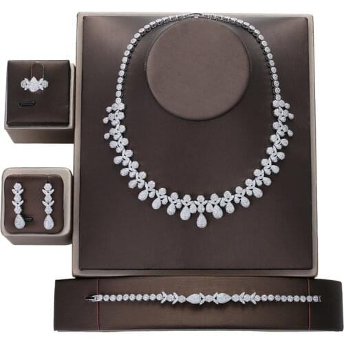 Brilliant Cubic Zircon Necklace Earrings Bracelet Ring HADAYANA Wedding Bridal Jewelry Sets Dress Accessories Jewelry Set CN1872
