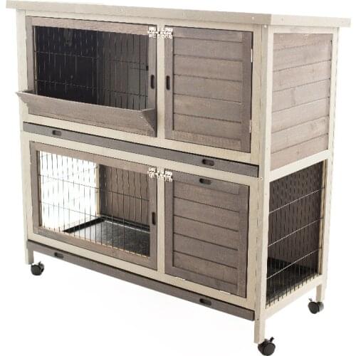 Natural Breathable Wooden House Pet Supplies Small Animal House Cage Rabbit Cage With Ladder Window