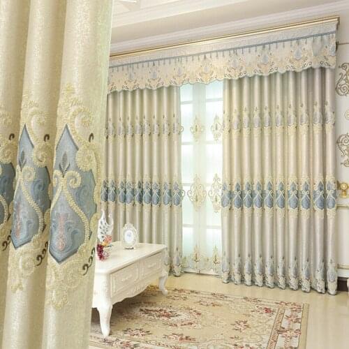 2021 New Simple European Curtains for Living Room European Style High-end Embroidered Bedroom Diningroom Luxurious Atmosphere