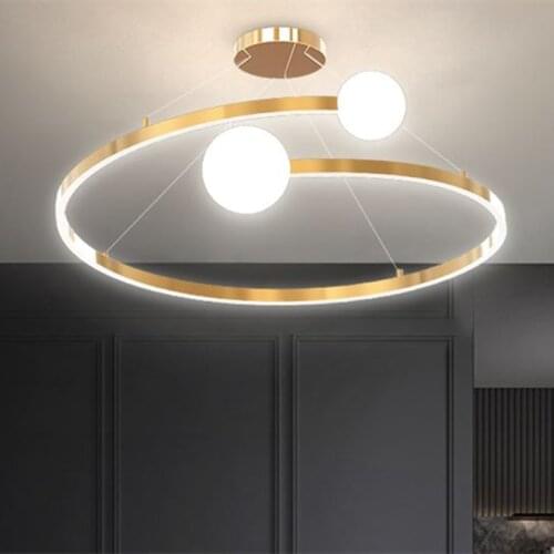 Nordic Modern ring ceiling light Led For Dining room Living room Shop glass ball ceiling light Gold bedroom lighting fixture
