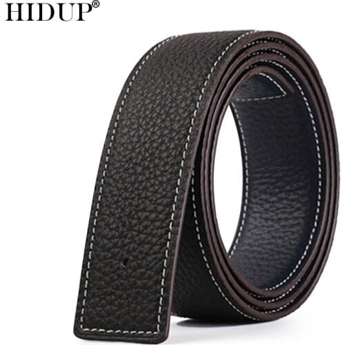 HIDUP Quality Genuine Leather Belt Pin&Slide Style Belts 3.7cm Width Belts Strip Only Without Buckle Jeans Accessories NWJ1057