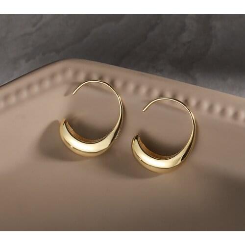 Silvology 925 Sterling Silver Glossy Water Drop Big Earrings Ladies Minimalist Temperament Bohemia Earrings Exaggeration Jewelry