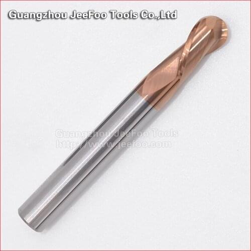 Hrc55 2 flute ballnose end mill bits tungsten steel ball nose milling cutter tools