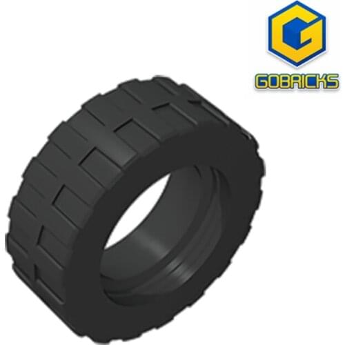Gobricks GDS-1481 Tire 17.5mm D. x 6mm with Shallow Staggered Treads - Band Around Center of Tread compatible 92409