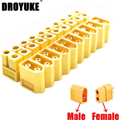 Droyuke Wholesale 10PCS XT60 XT-60 XT30 T Plug Male Female Bullet Connectors Plugs For RC Lipo Battery Quadcopter Multicopter