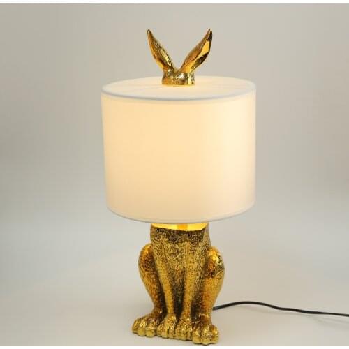 Modern Masked Rabbit Resin Table Lamps Retro Industrial Desk Lights for Bedroom Bedside Study Restaurant Decor Lighting Fixtures