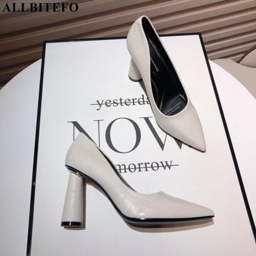 ALLBITEFO heel height 8cm spring fashion sexy spring high heel shoes women heels shoes Microfiber high heels office work shoes