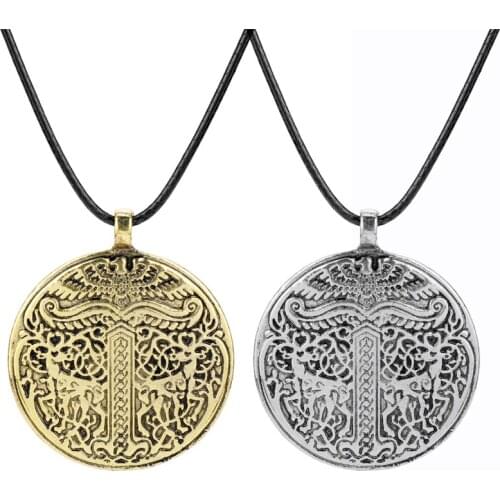 Viking Talisman Necklace for Women Men Deer Pendant Choker Jewellery Necklaces for Teen Girls