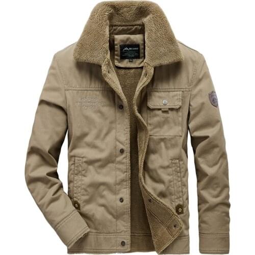 Winter Men Lapel Plush Stand-up Collar Jacket Plus Velvet Warmth Slim Korean Cotton-padded Jacket Youth Elderly Outdoor Work Top
