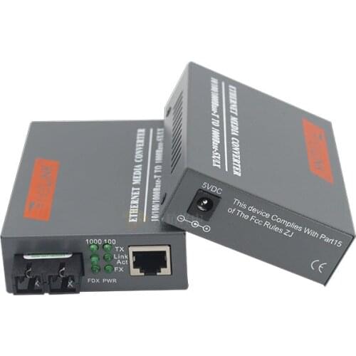 1 Pair HTB-GS-03 A/B Gigabit Fiber Optical Media Converter 1000Mbps Single Mode Single Fiber SC Port 20KM