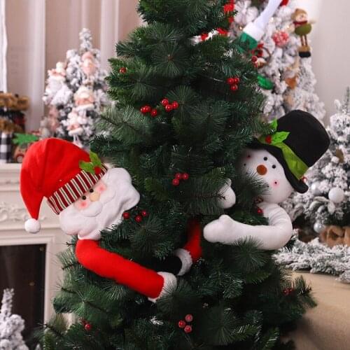 1pc Cartoon Long Arm Santa Claus Snowman Doll Christmas Xtmas Tree Toppers Ornament Door Home Hotel New Year Party Decor Pendant