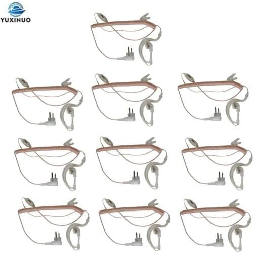 10PCS 2-Pin Flexible Transparent Wire Earpiece Headset PTT Mic for Motorola CP88 CP040 CP100 XV1100 XV2100 AXV5100 XU1100 Radio