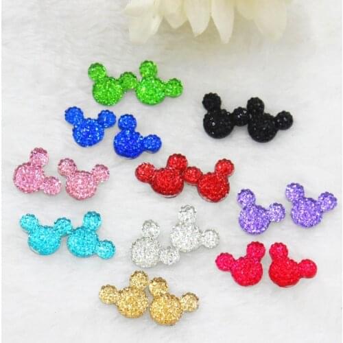100pcs/lot DIY resin cabochons accessories mini resin mouse mix colors