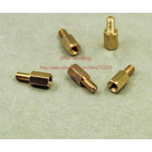 100pcs/lot) Hardware M3 Male 6MM X M3 Female 7MM M3x7+6 MM Brass Standoff Spacer
