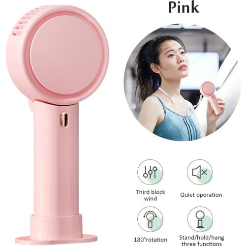 2000mAh Mini USB Charging Fan Handheld Portable Desktop Leafless Small Electric Fan for Outdoor Travel Bedroom Summer Cooling