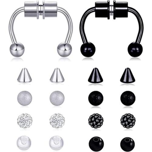 2021 Magnetic Septum Piercing Fake Nose Ring Alloy Nose Piercing Hoop Septum Ring For Women Gifts Fashion Magnetic Fake Piercing