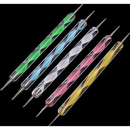 5 Pcs Double Ends Dotting Marbleizing Painting Tool Nail Art Dot Manicure Polish DIY