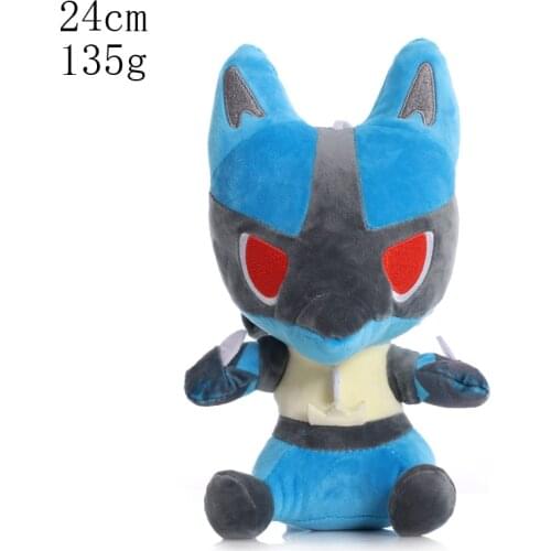 5pcs /lot 24cm Cute Lucario Plush Toys Dolls Anime Lucario Plush Toys Doll Soft Stuffed Anime Pendant Plush Toys Children Gifts
