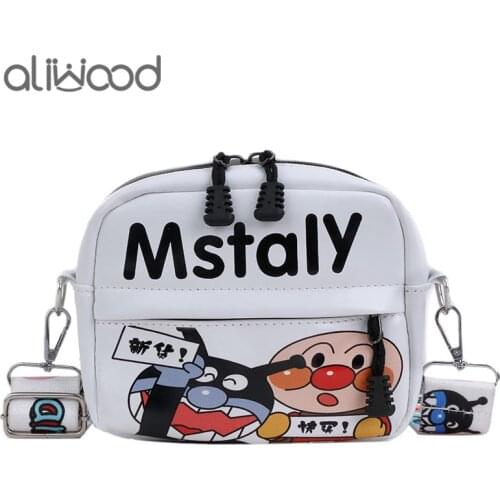 Aliwood 2021 New Cartoon Women Crossbody Bags Cute Graffiti printing Letter Flap Women Shoulder Messenger Bags Designer Handbags
