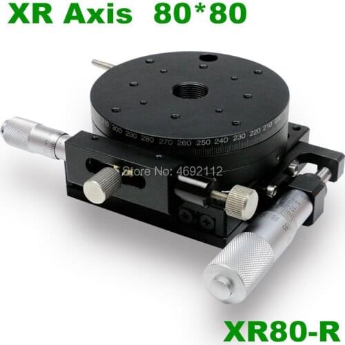 Free shipping XR Axis 80mm Stage Parallel Movement and Rotating Platform optical Manual displacement Sliding Table XR80-L