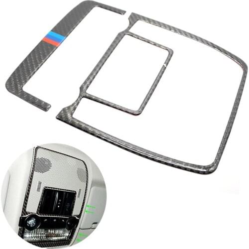 For BMW X5 X6 E70 E71 2008 2009 2010 2011 2012 2013 2pcs Carbon Fiber Car Front Reading Light Frame Cover