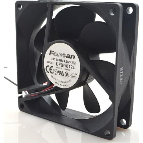 FOR Delta 8025 12V 0.08A 8CM DFB0812L Ultra-quiet 2-wire Power Computer Chassis Fan
