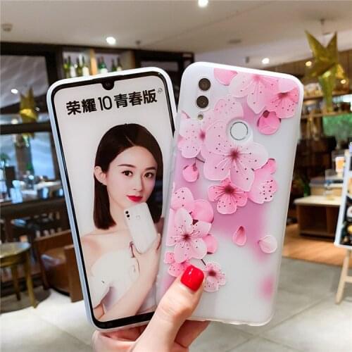 3D Flower Soft TPU Cover For Huawei P smart 2019 Honor 8C 8S 8X 8 9 10 lite 20 Nova 2i 3 3i 5T Mate 10 20 lite Phone Funda Case
