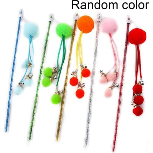 Cat Kitten FeathersTeaser Interactive Funny Cats Chewing Toy Stick Toy Wire Chaser Random Colors Exquisite Style Gatos Supplies
