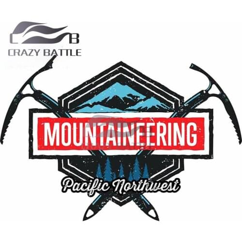 Crazy Battle 13 x 9cm for Mountaineer Pacific Northwest Motorcycle Car Sticker 3D Funny Windows Bumper Waterproof for Car Decal