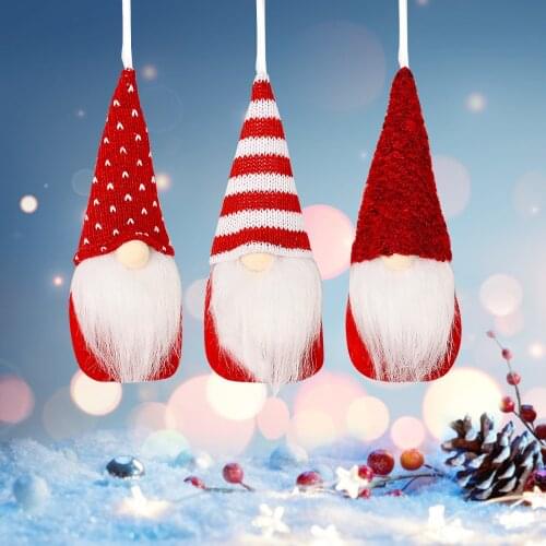 Faceless Doll Christmas Tree Pendant Gnome Santa Xmas Tree Hanging Ornament Festival Party Supplies Decoration New Year Gifts