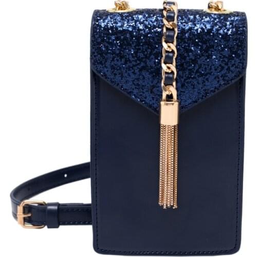 Fashion chain bag 2021 autumn and winter new messenger bag mini mobile phone bag lady bag shoulder bag sequin messenger bag