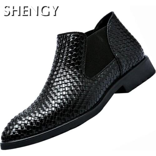 Fashion Low Cut Crocodile Pattern PU Boot Shoes Mens Business Outdoor Male Solid Color Formal Dress Shoes Zapatos Breathable