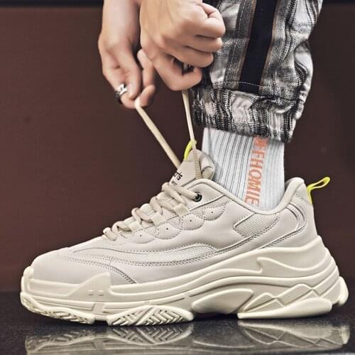 Hot Sale Four Seasons Running Shoes Men Lace-up Athletic Trainers Zapatillas Sports Shoes Men Outdoor Walking Sneakers