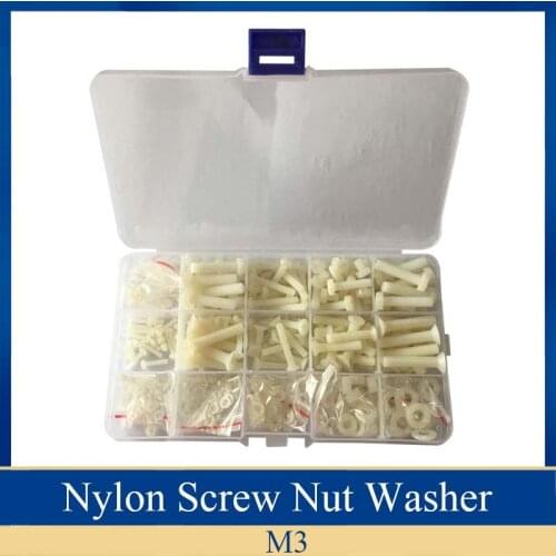 420Pcs Nylon Plastis Screw Nut Washer Assortment Kit M2 M2.5 M3 M4 M5 M6 Round Head Flat Head Set