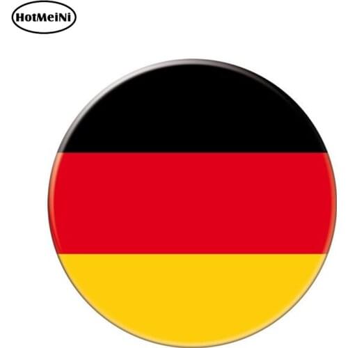 HotMeiNi 13cm x 13cm Auto Moto Bike Suitcase Laptop Flag Round Germany Decal Reflective Car Sticker Waterproof 3D Car Styling