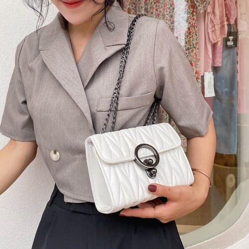 YAOKU 2021 New Arrivals Bag Chain Bag 's Bags Textured Shoulder Fashion Summer New Style Square Sling Women Cover PU Baguette