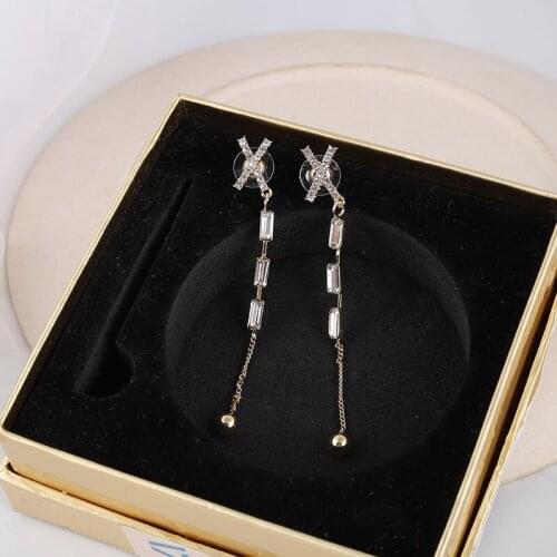 New earrings female personality long X letter earrings tassel earrings female temperament wild ear jewelry Fashion Stud Earrings