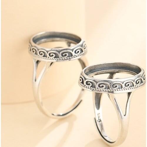 13*18mm 925 STERLING SILVER Semi Mount Bases Blanks base blank Pad rings ring Setting set diy jewelry A5614