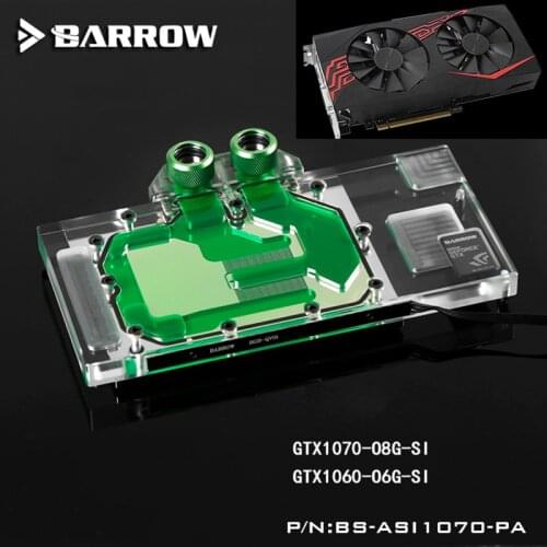 BARROW Full Cover Graphics Card Block use for ASUS Ice Knight GTX1070-O8G-GAMING/1070-O8G-SI/1060-O6G GPU Radiator RGB to AURA