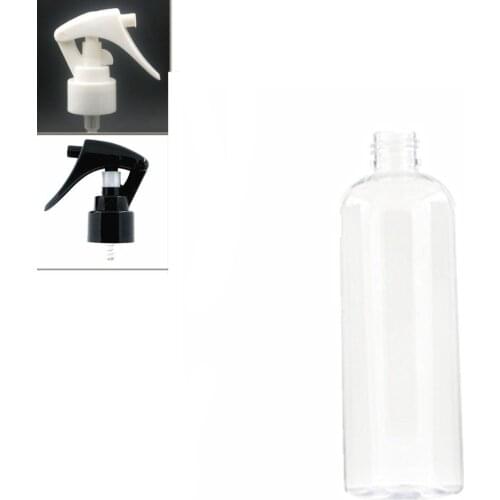 300ml empty round Plastic Bottles, clear PET bottle with white/black trigger sprayers