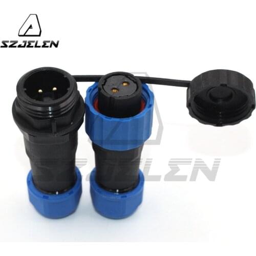 SD16 2pin Waterproof connecttor plug (female) and socket(Male) IP67 Rating 10A , Power wire connectors, cable connectors
