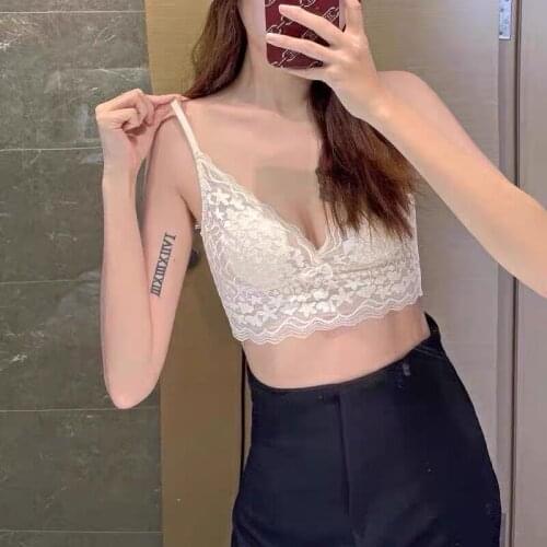 Sexy lace large size underwear seamless young girls bra panties comfortable lingerie briefs Vest ultrathin bralette set