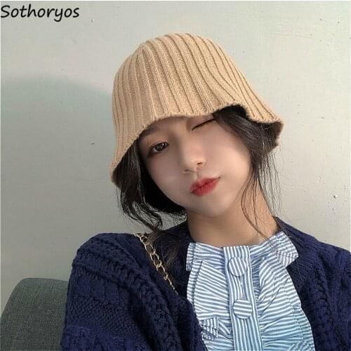 Beanies Women Solid Knitting Korean Style Autumn Winter Ins Fashion Skullcap Femme Baggy Multicolor Trendy Kpop Ulzzang Soft New