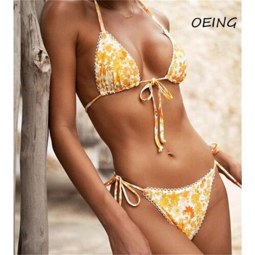 String Bikini Women Bikini Set Thong Sexy Swimwear New 2021 Push Up Padded Women Swimwear Bathing Suit
