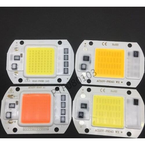 1pcs 20W 30W 50W full spectrum 380-840nm white warm white LED Floodlight COB Chip 110V 220V Input Integrated Smart IC Driver