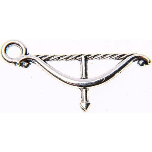 Tibetan silver plated bow and arrow charm pendants 30pcs EF3536
